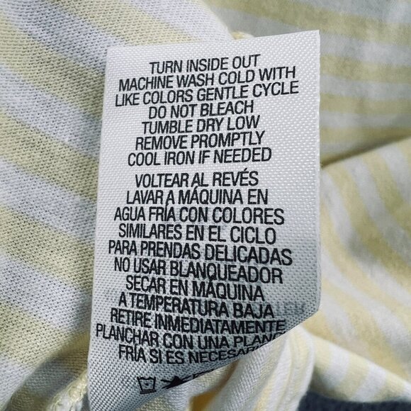 IB Diffusion Women Top Extra Large Yellow White Stripe Pullover 3/4 Sleeve Shirt - Picture 6 of 9